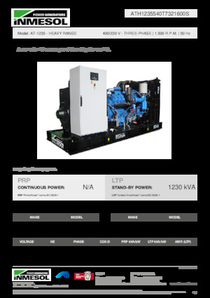 Groupes électrogènes à diesel INMESOL AT-1235
