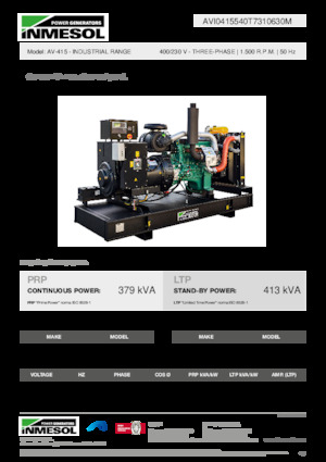 Groupes électrogènes à diesel INMESOL AV-415