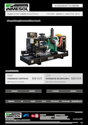 Groupes électrogènes à diesel INMESOL AV-550