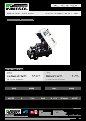 Groupes électrogènes à diesel INMESOL BK-14