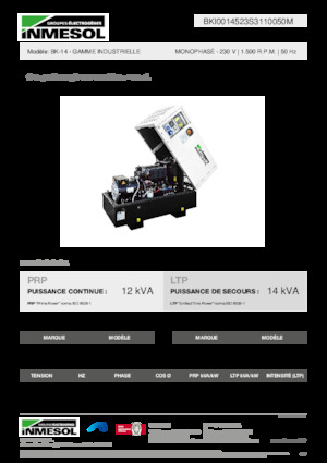 Groupes électrogènes à diesel INMESOL BK-14