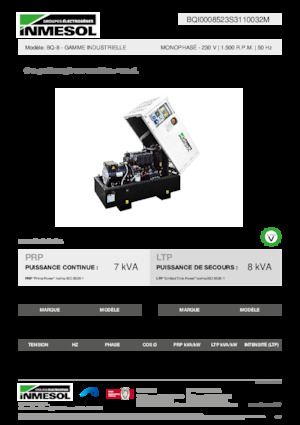 Groupes électrogènes à diesel INMESOL BQ-8