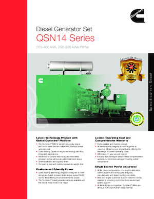 Groupes électrogènes à diesel Cummins C400D5P