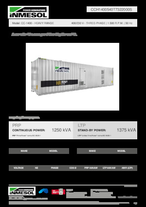 Groupes électrogènes à diesel INMESOL CC-1400