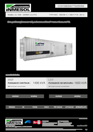 Groupes électrogènes à diesel INMESOL CC-1650