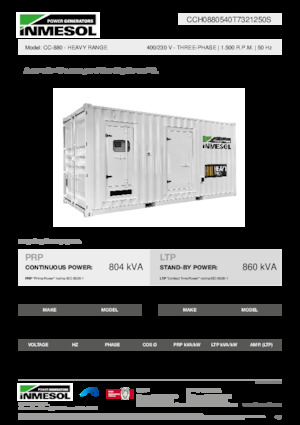 Groupes électrogènes à diesel INMESOL CC-880