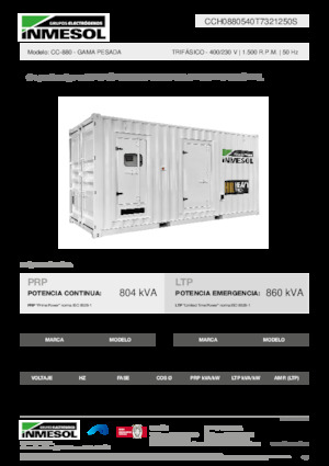 Groupes électrogènes à diesel INMESOL CC-880