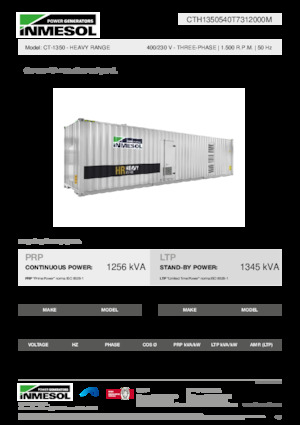 Groupes électrogènes à diesel INMESOL CT-1350