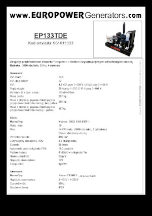 Groupes électrogènes à diesel Europower EP133TDE (S)