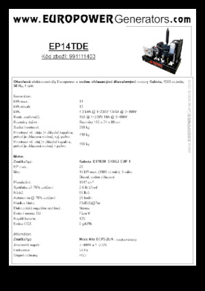 Groupes électrogènes à diesel Europower EP14TDE (MA)