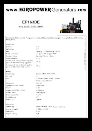 Groupes électrogènes à diesel Europower EP163DE (S)
