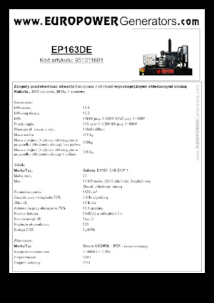 Groupes électrogènes à diesel Europower EP163DE (S)