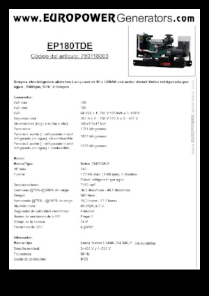 Groupes électrogènes à diesel Europower EP180TDE (LS)