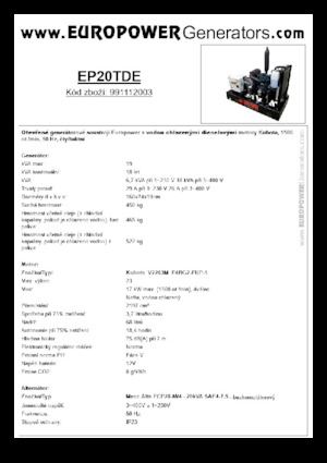 Groupes électrogènes à diesel Europower EP20TDE (MA)