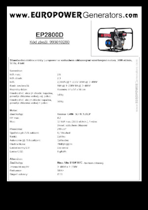 Groupes électrogènes à diesel Europower EP2800D (MA)