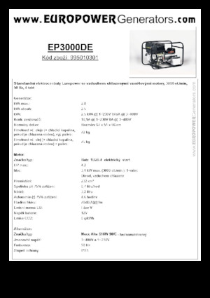 Groupes électrogènes à diesel Europower EP3000DE (MA)
