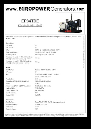 Groupes électrogènes à diesel Europower EP34TDE (MA)