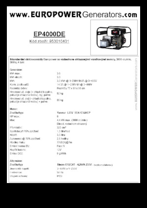 Groupes électrogènes à diesel Europower EP4000DE (S)