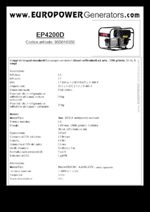 Groupes électrogènes à diesel Europower EP4200D (S)