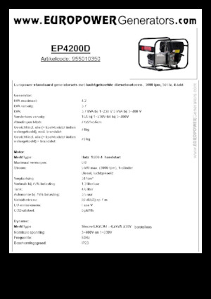 Groupes électrogènes à diesel Europower EP4200D (S)
