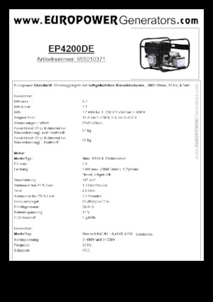 Groupes électrogènes à diesel Europower EP4200DE (S)