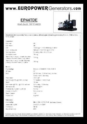 Groupes électrogènes à diesel Europower EP44TDE (MA)