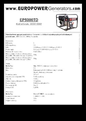 Groupes électrogènes à diesel Europower EP5000TD (S)