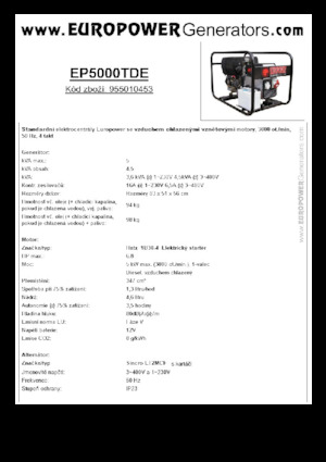 Groupes électrogènes à diesel Europower EP5000TDE (S)