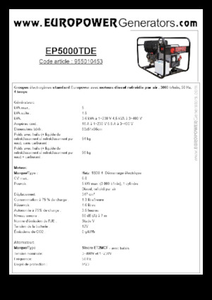 Groupes électrogènes à diesel Europower EP5000TDE (S)