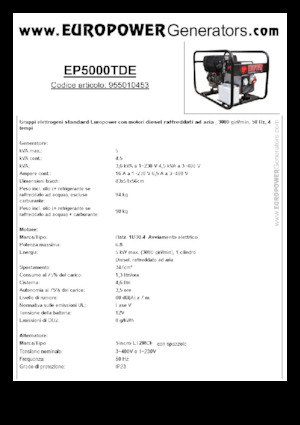 Groupes électrogènes à diesel Europower EP5000TDE (S)