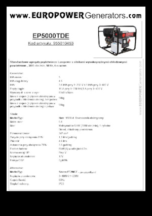 Groupes électrogènes à diesel Europower EP5000TDE (S)