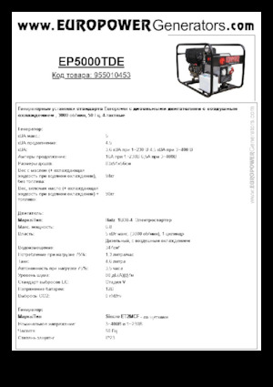 Groupes électrogènes à diesel Europower EP5000TDE (S)