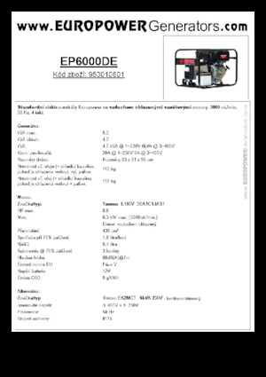 Groupes électrogènes à diesel Europower EP6000DE (S)