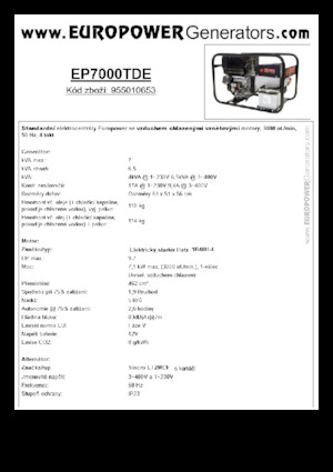 Groupes électrogènes à diesel Europower EP7000TDE (S)