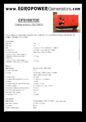 Groupes électrogènes à diesel Europower EPS100TDE (LS)