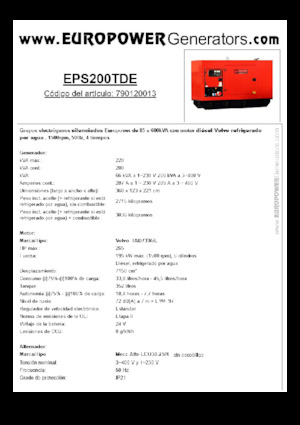 Groupes électrogènes à diesel Europower EPS200TDE (MA)