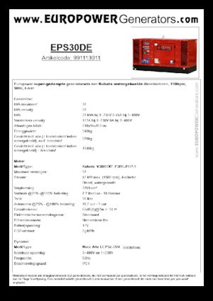 Groupes électrogènes à diesel Europower EPS30DE (MA)