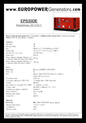 Groupes électrogènes à diesel Europower EPS30DE (MA)