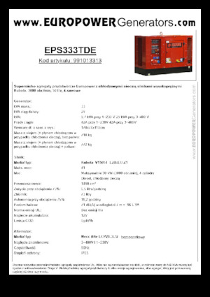 Groupes électrogènes à diesel Europower EPS333TDE (MA)