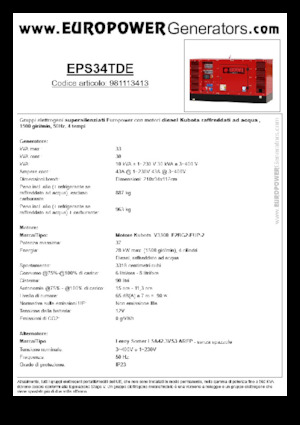 Groupes électrogènes à diesel Europower EPS34TDE (LS)