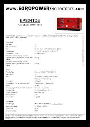 Groupes électrogènes à diesel Europower EPS34TDE (MA)