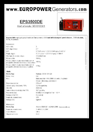 Groupes électrogènes à diesel Europower EPS3500DE (S)