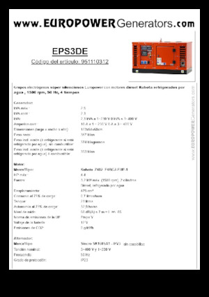 Groupes électrogènes à diesel Europower EPS3DE (S)