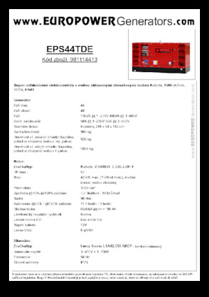 Groupes électrogènes à diesel Europower EPS44TDE (LS)