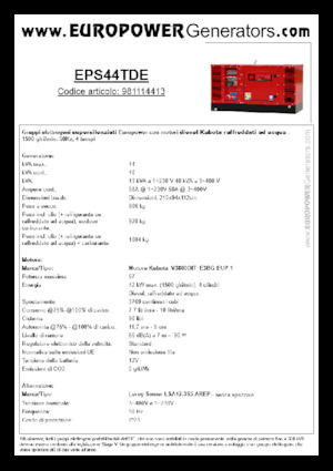 Groupes électrogènes à diesel Europower EPS44TDE (LS)