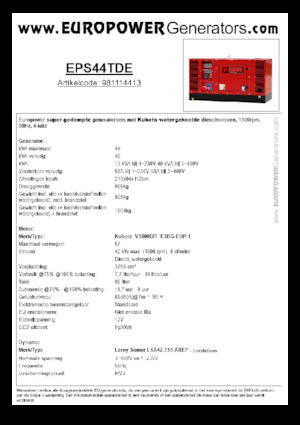 Groupes électrogènes à diesel Europower EPS44TDE (LS)