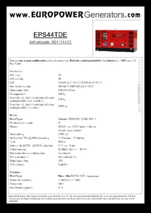 Groupes électrogènes à diesel Europower EPS44TDE (MA)