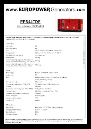 Groupes électrogènes à diesel Europower EPS44TDE (MA)