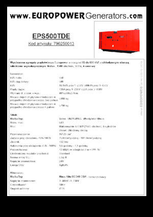 Groupes électrogènes à diesel Europower EPS500TDE (MA)
