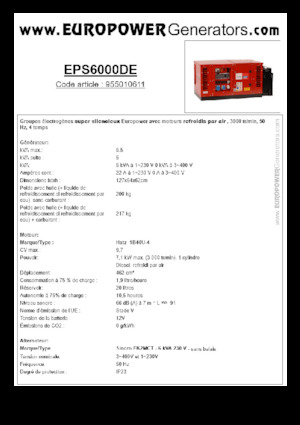 Groupes électrogènes à diesel Europower EPS6000DE (S)